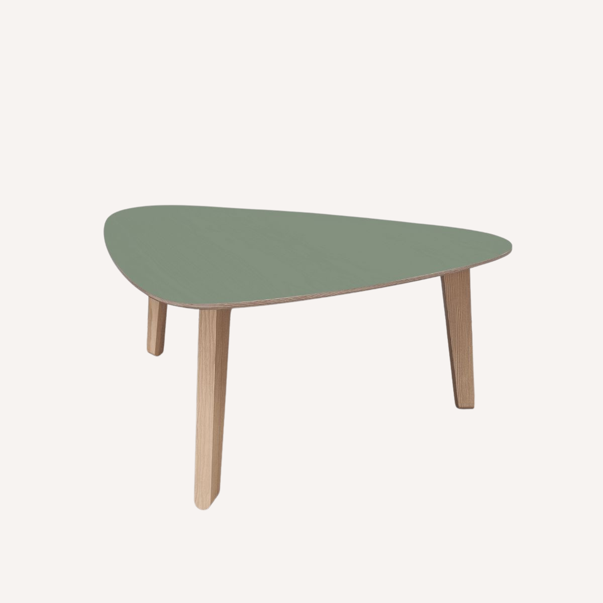Table basse verte "Stone" française & design en bois de frêne sain et durable par Skog Design
